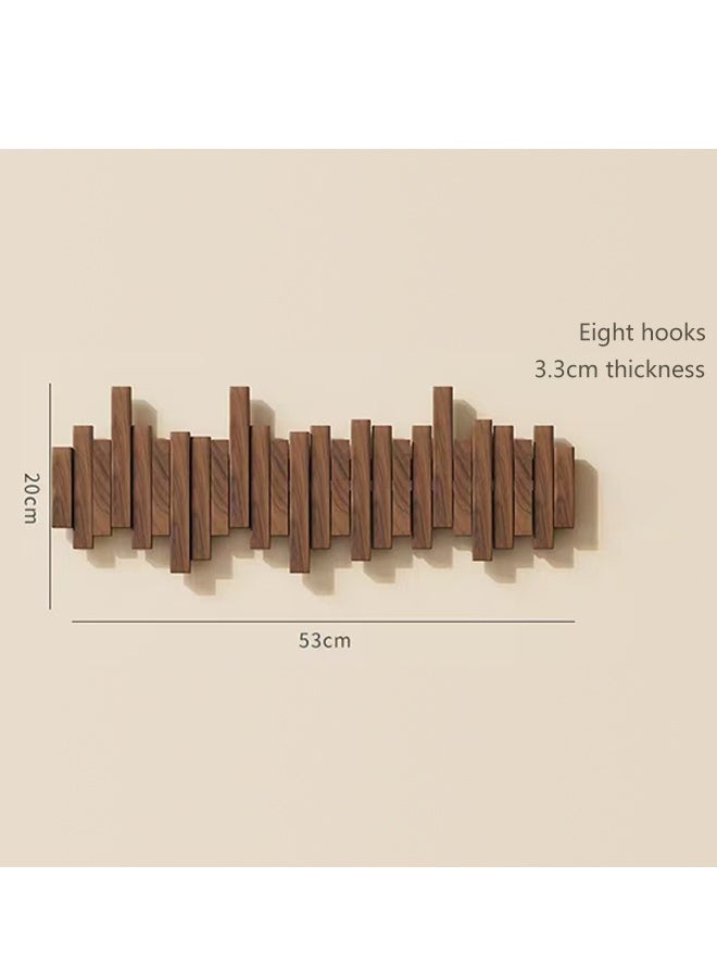 هاهاهاي خطاف خشبي، حامل معاطف بيانو مزخرف مثبت على الحائط، رف خطافات قابل للطي 8 خطافات، فن جداري، حامل حائط يحمل بسهولة جميع معاطفك أو مفاتيحك أو حقائبك، مثالي لغرفة المعيشة، غرفة النوم، المدخل، الخزانة، خلف الباب - Image 5
