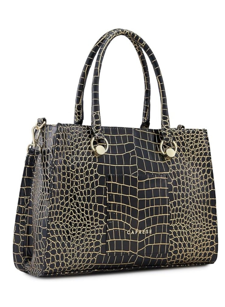 Caprese Miranda Tote Bag, Medium-Black | Stylish Handbag for Women | Spacious, Versatile Office & Daily Essentials Tote | Top Zip Closure - Image 3