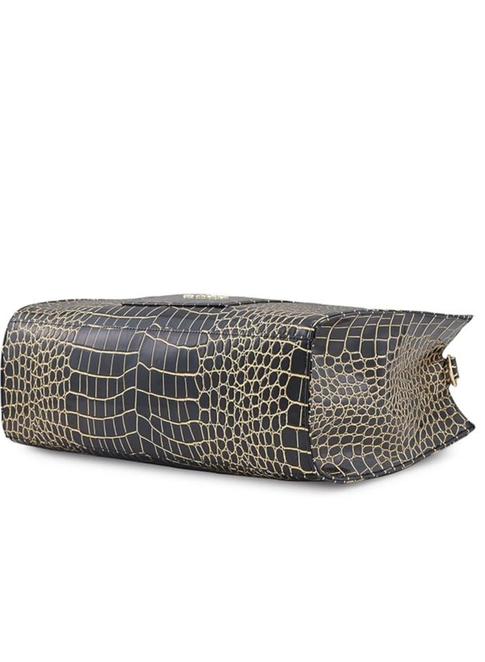 Caprese Miranda Tote Bag, Medium-Black | Stylish Handbag for Women | Spacious, Versatile Office & Daily Essentials Tote | Top Zip Closure - Image 4