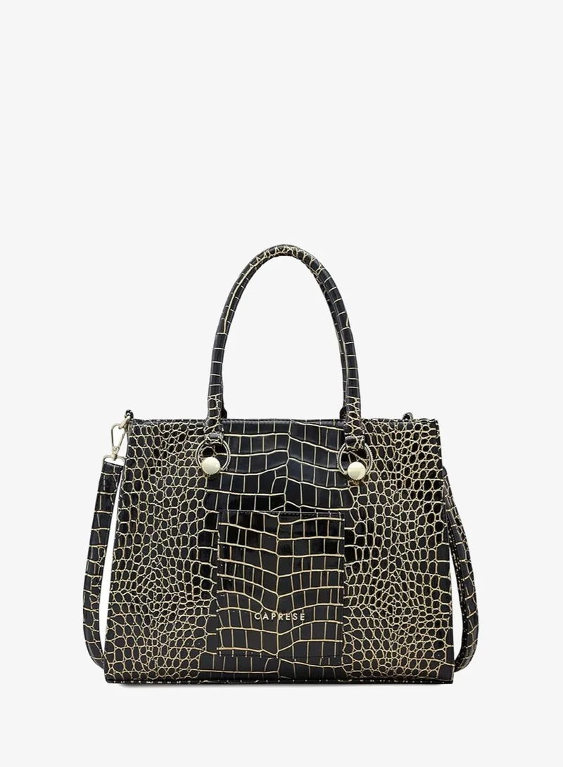CAPRESE Caprese Miranda Tote Bag, Medium-Black | Stylish Handbag for Women | Spacious, Versatile Office & Daily Essentials Tote | Top Zip Closure