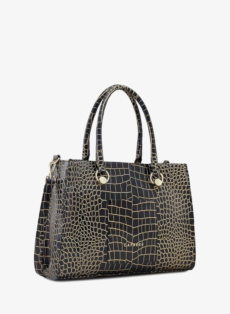Caprese Miranda Tote Bag, Medium-Black | Stylish Handbag for Women | Spacious, Versatile Office & Daily Essentials Tote | Top Zip Closure - Image 3