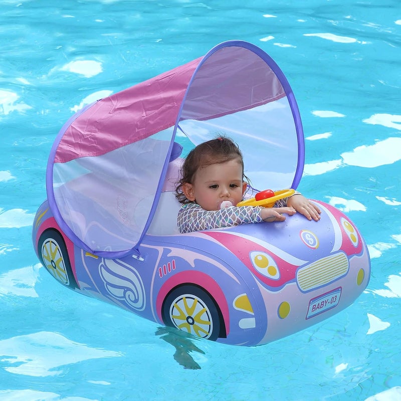 SwimBoBo Baby Swimming Pool Float Inflatable Swim Float With Sun Protection Canopy - Image 2