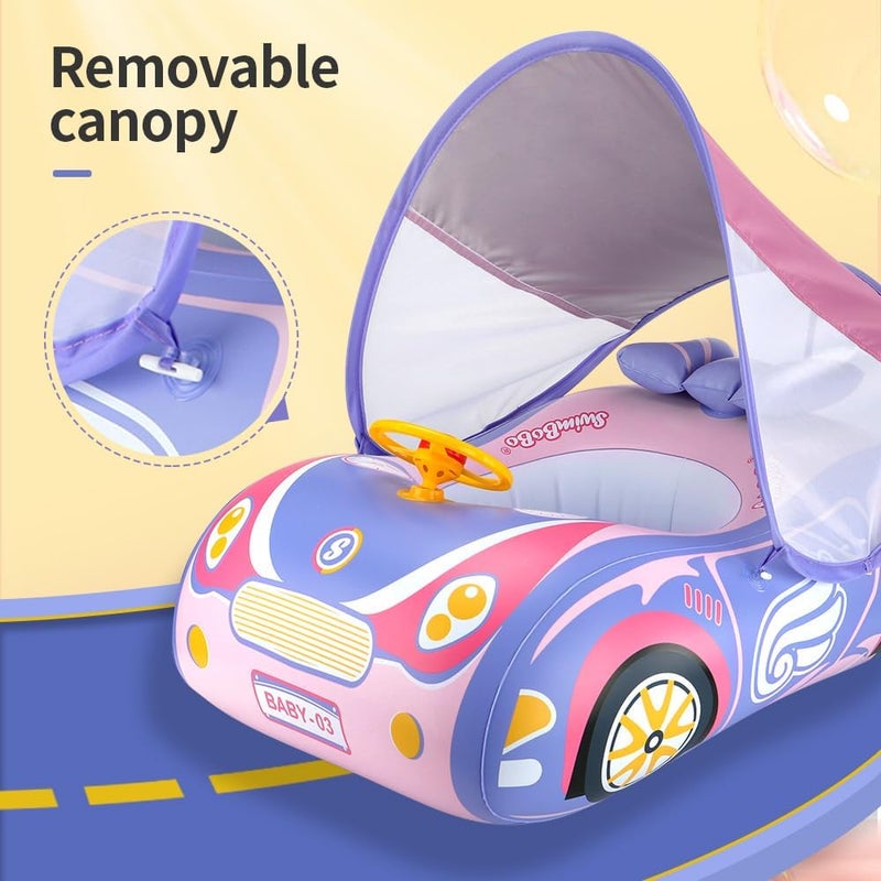 SwimBoBo Baby Swimming Pool Float Inflatable Swim Float With Sun Protection Canopy - Image 3