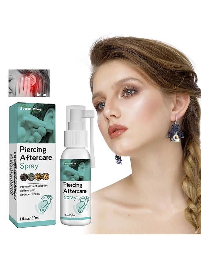 SOUTH MOON Piercing Aftercare Spray 30ml, Advanced Piercing Aftercare & Cleanser, for Ear Prevention of Infection Relieve Pain Reduce Swelling - Image 1