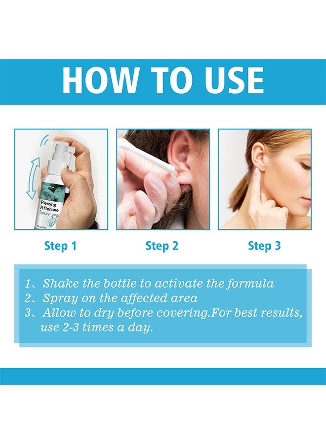 SOUTH MOON Piercing Aftercare Spray 30ml, Advanced Piercing Aftercare & Cleanser, for Ear Prevention of Infection Relieve Pain Reduce Swelling - Image 2