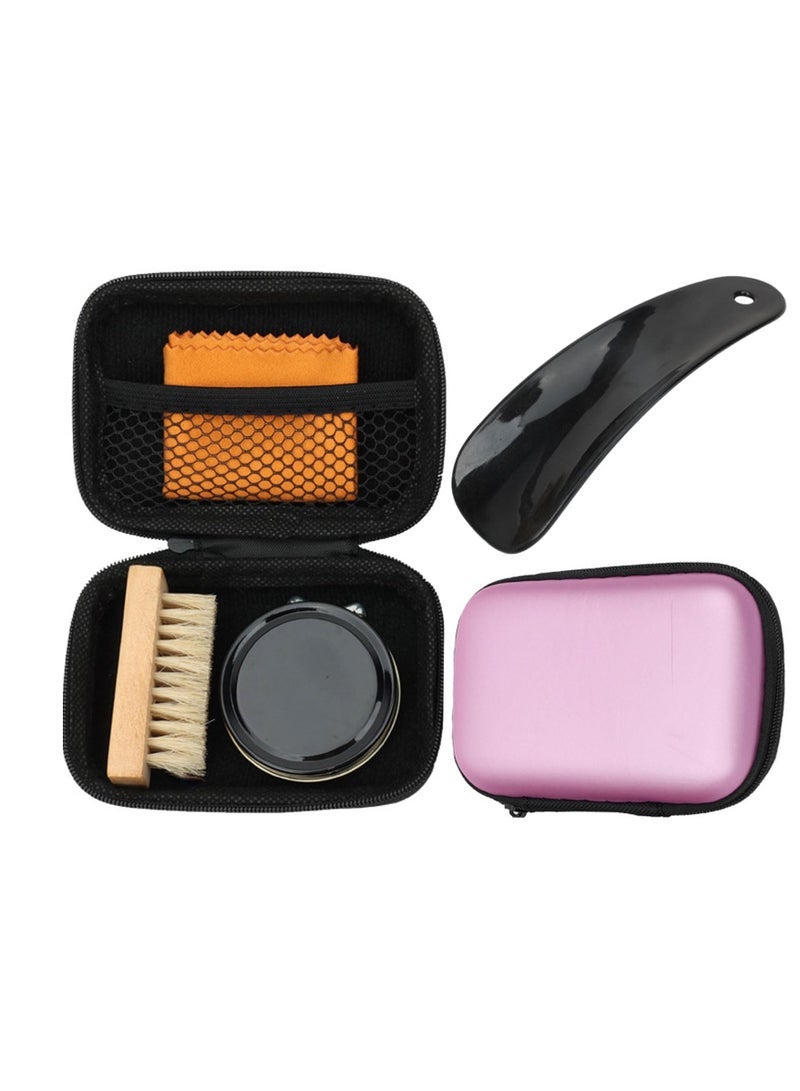 Captaintech Shoe Shine Kit, Complete Shoe Shine Travel Set, Shoe Care Tools & Travel Bag, Leather Care Set with Polish Brush, Travel Case, Soft Horsehair Bristle Dauber Applicator, and Shoe Horn - Image 1