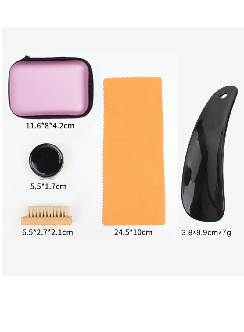Captaintech Shoe Shine Kit, Complete Shoe Shine Travel Set, Shoe Care Tools & Travel Bag, Leather Care Set with Polish Brush, Travel Case, Soft Horsehair Bristle Dauber Applicator, and Shoe Horn - Image 3