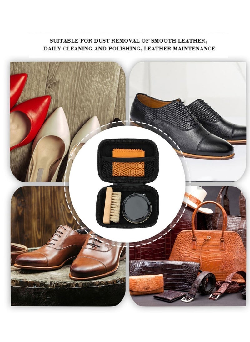 Captaintech Shoe Shine Kit, Complete Shoe Shine Travel Set, Shoe Care Tools & Travel Bag, Leather Care Set with Polish Brush, Travel Case, Soft Horsehair Bristle Dauber Applicator, and Shoe Horn - Image 5