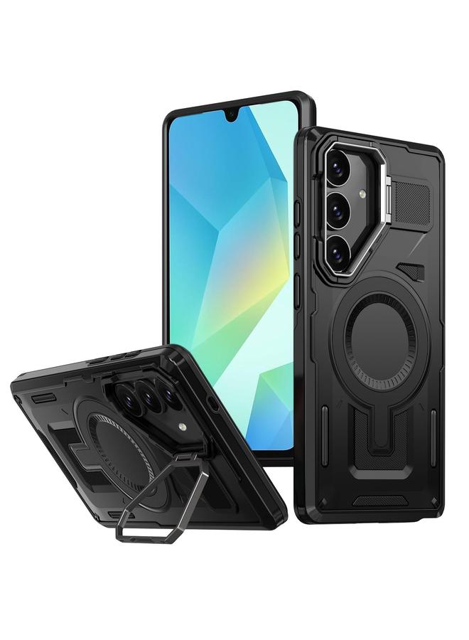 S-TOP Case For Samsung Galaxy A16 5G Shield Hollow Frame Holder MagSafe Phone Case - Image 1