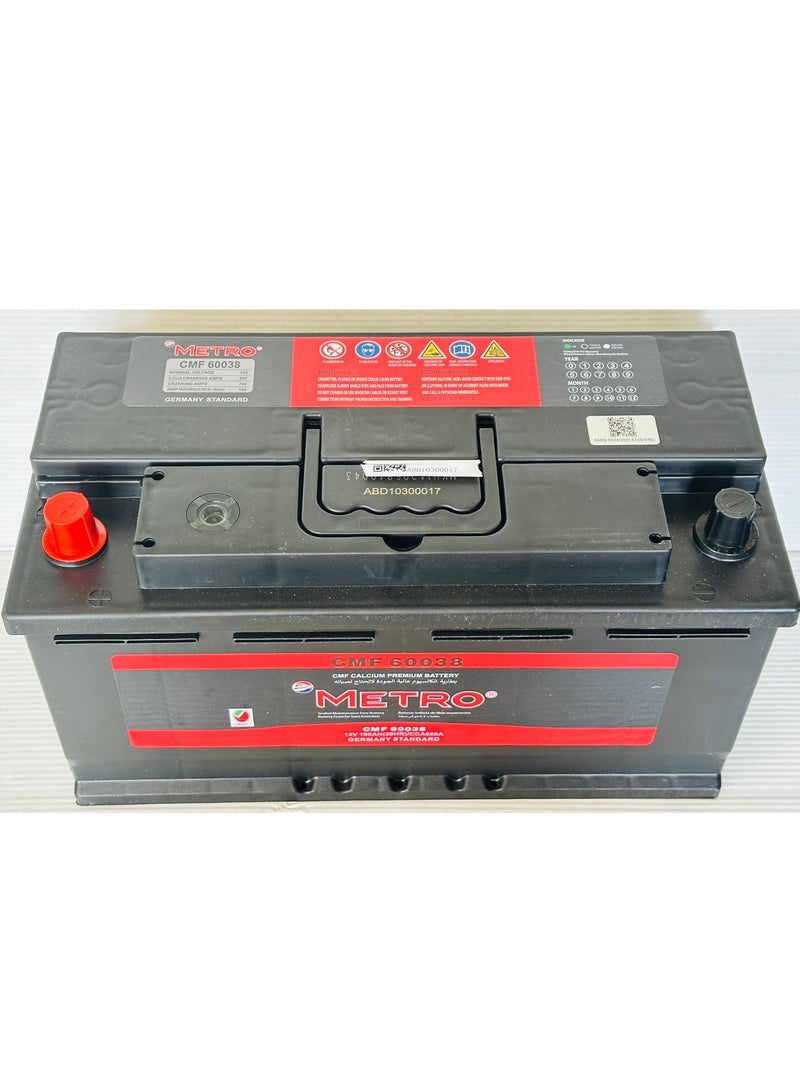 Metro Car Battery 12V 100AH DIN100R (Hyundai Genesis) R-LAYOUT - Image 1