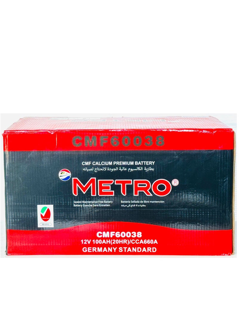 Metro Car Battery 12V 100AH DIN100R (Hyundai Genesis) R-LAYOUT - Image 2