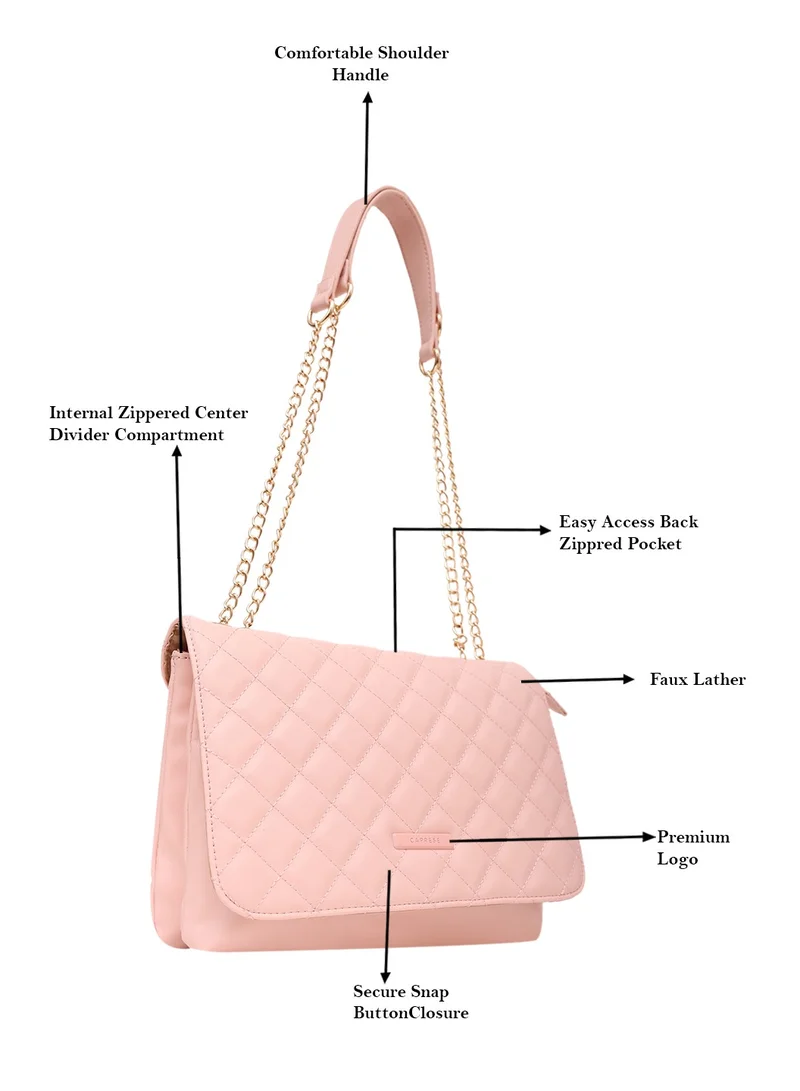 CAPRESE Caprese Cuddy Checkered Blush Faux Leather Medium Sling