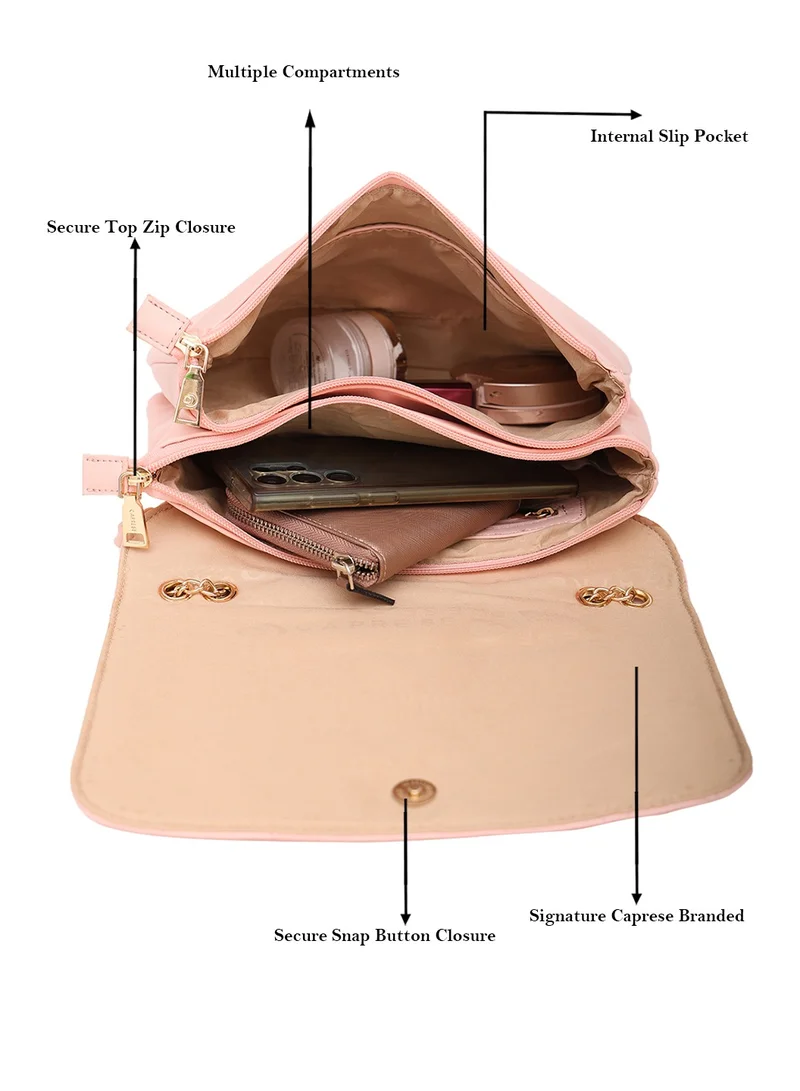 CAPRESE Caprese Cuddy Checkered Blush Faux Leather Medium Sling
