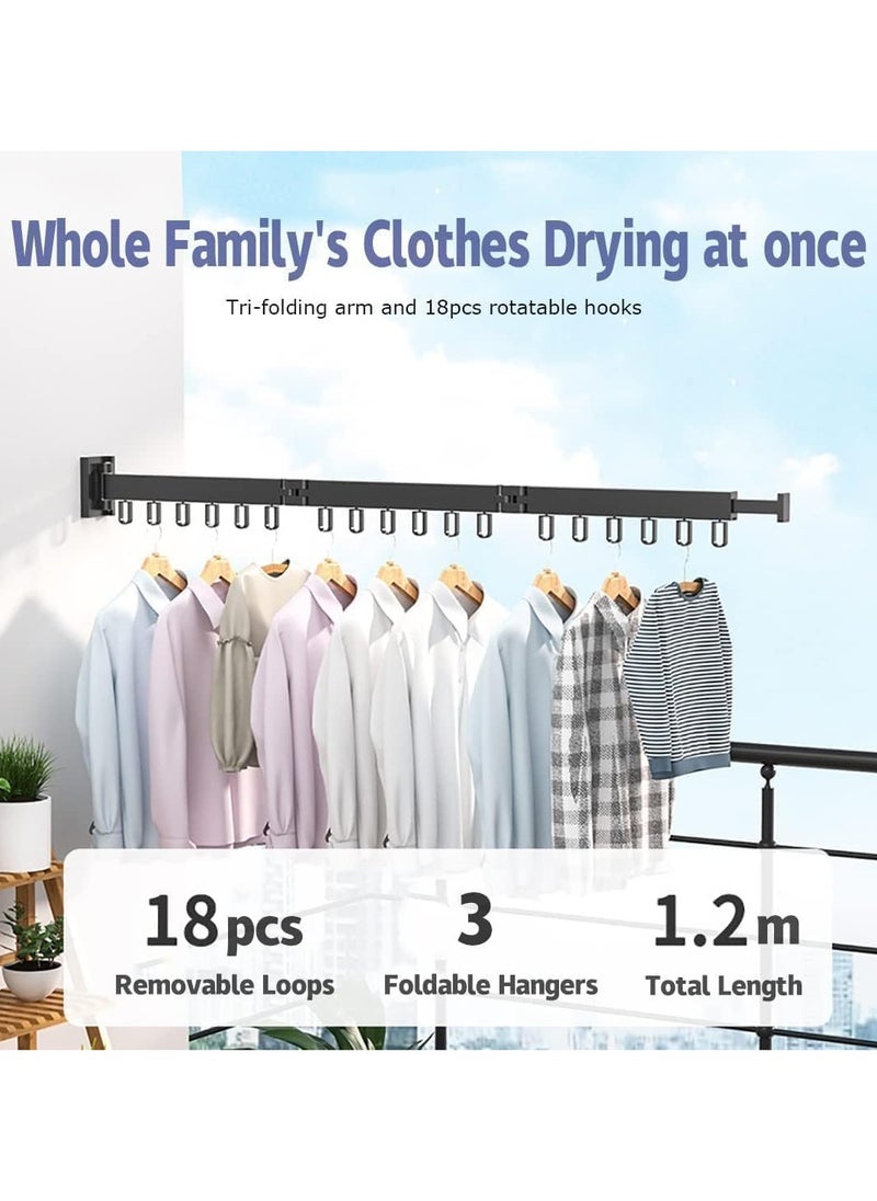 Wall Mounted Clothes Drying Rack, Folding Retractable Clothes Hanger Rack Laundry Drying Rack, Wall Mount Space Saving Clothing Drying Hanging System, Collapsible Heavy Duty Clothes Rack, Black - pzsku/ZFBBEE7F76903A10206DBZ/45/_/1724915661/78329d7a-fe87-4ab1-b943-05715be7d404