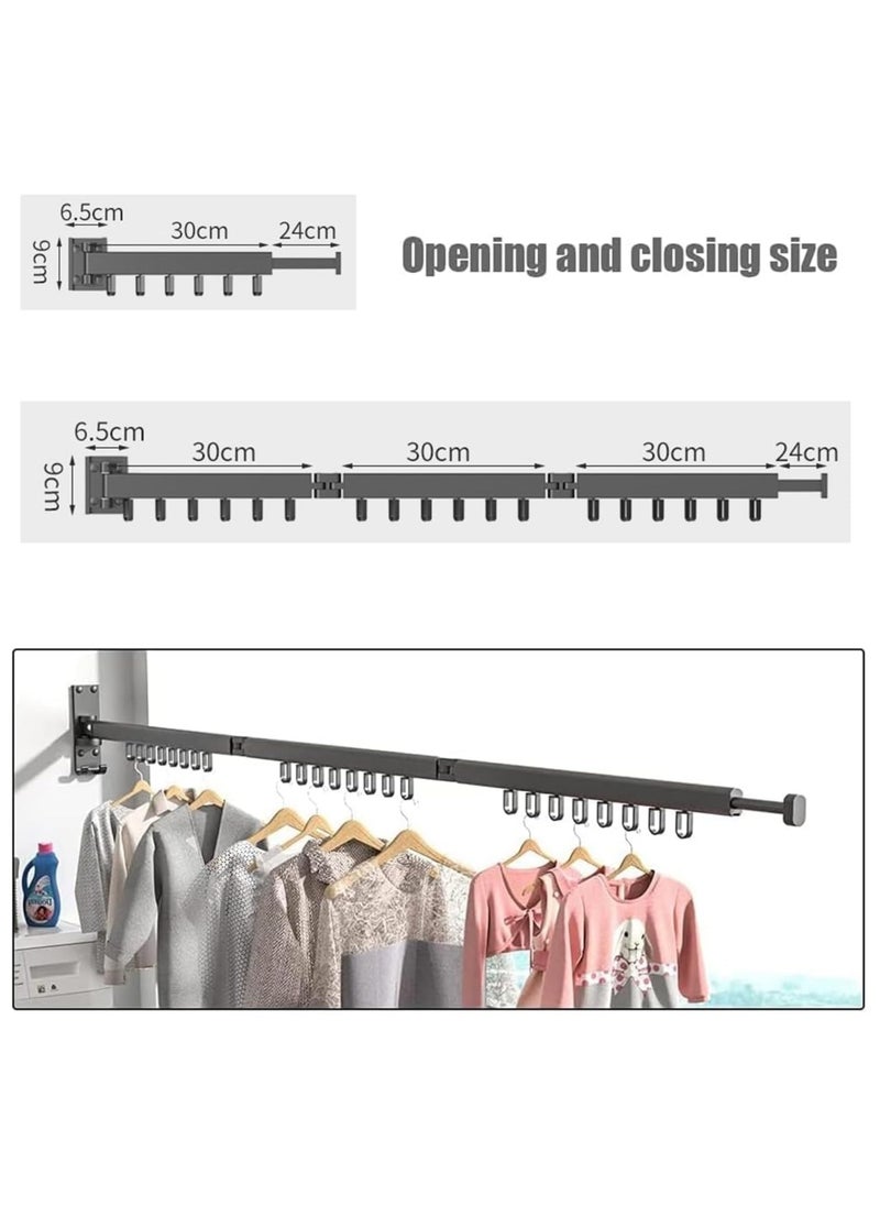 Wall Mounted Clothes Drying Rack, Folding Retractable Clothes Hanger Rack Laundry Drying Rack, Wall Mount Space Saving Clothing Drying Hanging System, Collapsible Heavy Duty Clothes Rack, Black - pzsku/ZFBBEE7F76903A10206DBZ/45/_/1724915673/119475f1-7690-42ba-8c38-75955bcb2e59