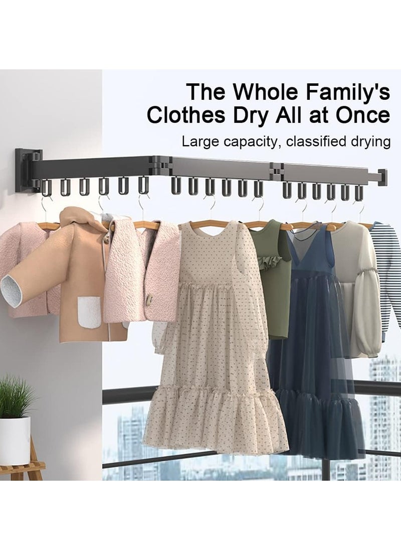 Wall Mounted Clothes Drying Rack, Folding Retractable Clothes Hanger Rack Laundry Drying Rack, Wall Mount Space Saving Clothing Drying Hanging System, Collapsible Heavy Duty Clothes Rack, Black - pzsku/ZFBBEE7F76903A10206DBZ/45/_/1724916516/847cd061-259f-4b6e-a0d9-6336b514d7de