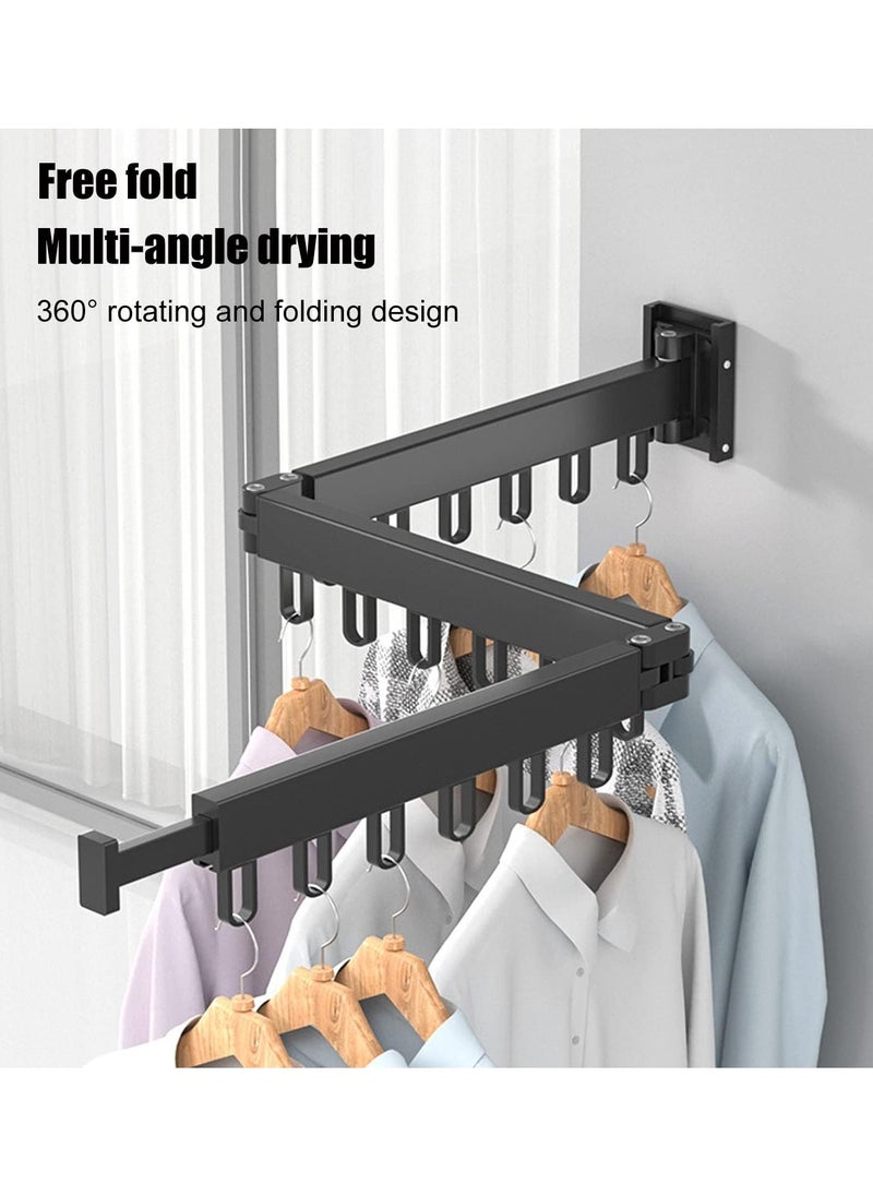 Wall Mounted Clothes Drying Rack, Folding Retractable Clothes Hanger Rack Laundry Drying Rack, Wall Mount Space Saving Clothing Drying Hanging System, Collapsible Heavy Duty Clothes Rack, Black - pzsku/ZFBBEE7F76903A10206DBZ/45/_/1724916567/79b6b4a1-c2be-4311-959d-c6caa94a93e3