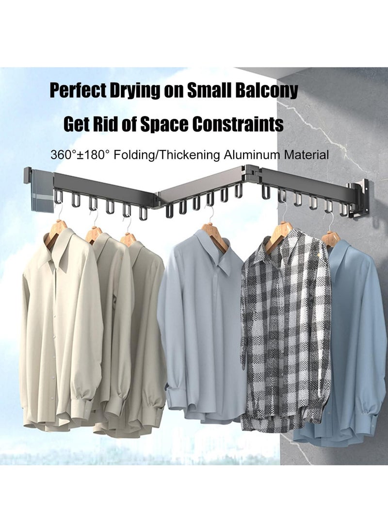 Wall Mounted Clothes Drying Rack, Folding Retractable Clothes Hanger Rack Laundry Drying Rack, Wall Mount Space Saving Clothing Drying Hanging System, Collapsible Heavy Duty Clothes Rack, Black - pzsku/ZFBBEE7F76903A10206DBZ/45/_/1724916578/4996716a-21a4-4110-809c-ea738e71f368