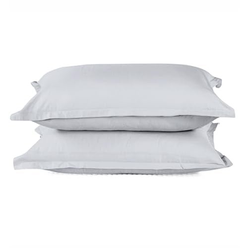 SleepyCat Cotton ?Solid Pillow Case with Envelope Closure - Pack of 2 Count | Coloured with AZO-Free Dyes and Oeko-Tex Certified | Machine Washable, Dolphin Grey (Standard Size, 28X18 Inches),200 - Image 1