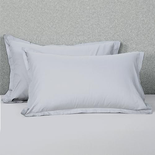 SleepyCat Cotton ?Solid Pillow Case with Envelope Closure - Pack of 2 Count | Coloured with AZO-Free Dyes and Oeko-Tex Certified | Machine Washable, Dolphin Grey (Standard Size, 28X18 Inches),200 - Image 3