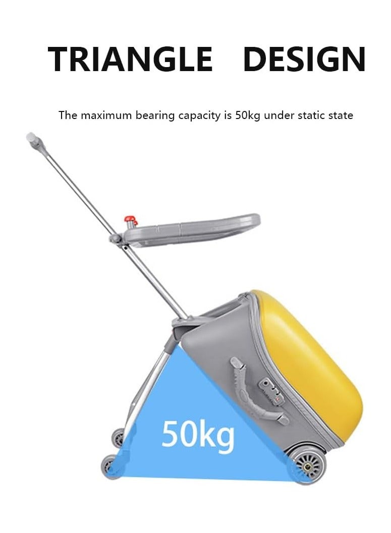 BLOOMING TIME Kid's Ride-On Trolley Case - 20-Inch Cartoon Suitcase with Expandable Design - Image 2
