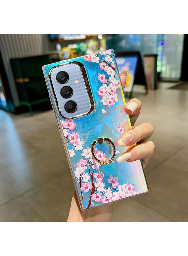 The Bros Case For Samsung Galaxy A25 5G Electroplating Laser Flower Ring Holder TPU Phone Case