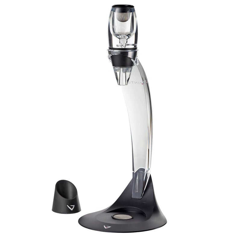 Vinturi Vinturi Deluxe Essential Pourer and Decanter Tower Stand Easily and Conveniently Aerates Bottle or Glass and Enhances Flavors with Smoother Finish, Red Wine Set, Black  - Image 2