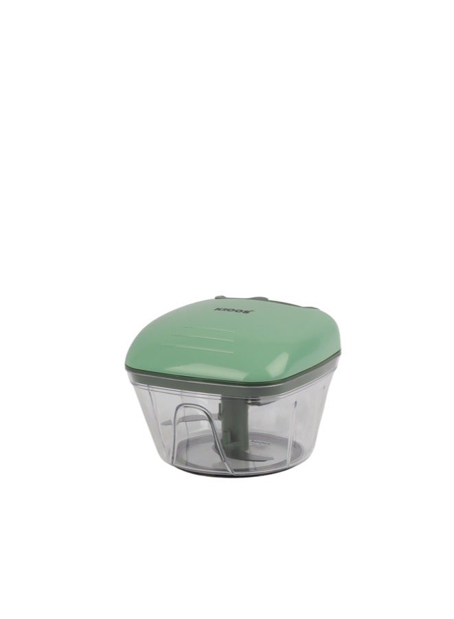 KROOS Manual Vegetable Cutter Sharp Stainless Steel Knives, Built-in Pull Cord in Lid, Dishwasher Safe - Image 3