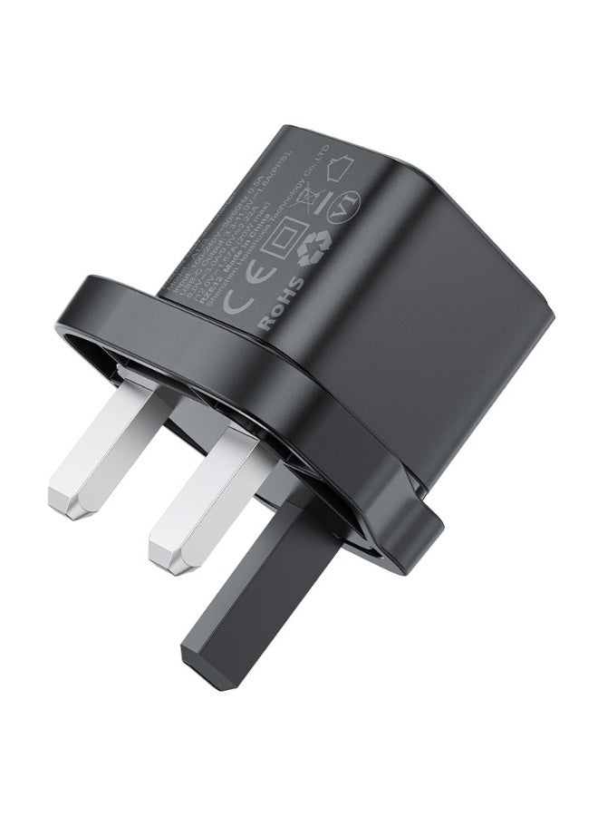 أسيفاست شاحن حائط سريع قابل للطي مع كابل USB-C إلى USB-C بطول 1.2 متر، A123 PD20W GaN (1xUSB-C) المملكة المتحدة، شحن مستقر، قابس المملكة المتحدة، حماية أمان متعددة - Image 4