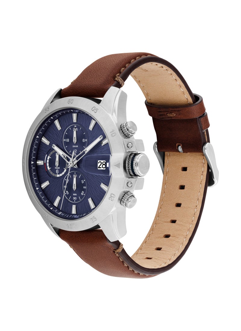 TOMMY HILFIGER Jameson Multifunction Analog Leather Strap Watch  - Image 3