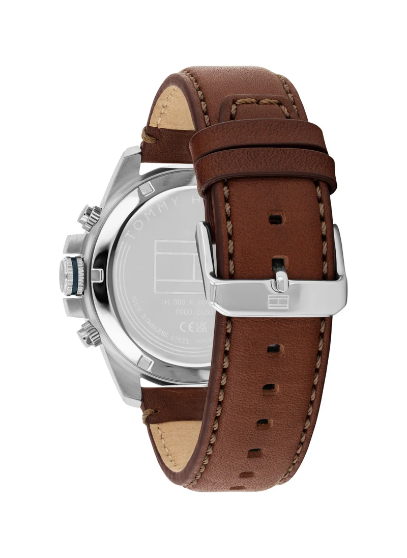 تومي هيلفيغر Jameson Multifunction Analog Leather Strap Watch