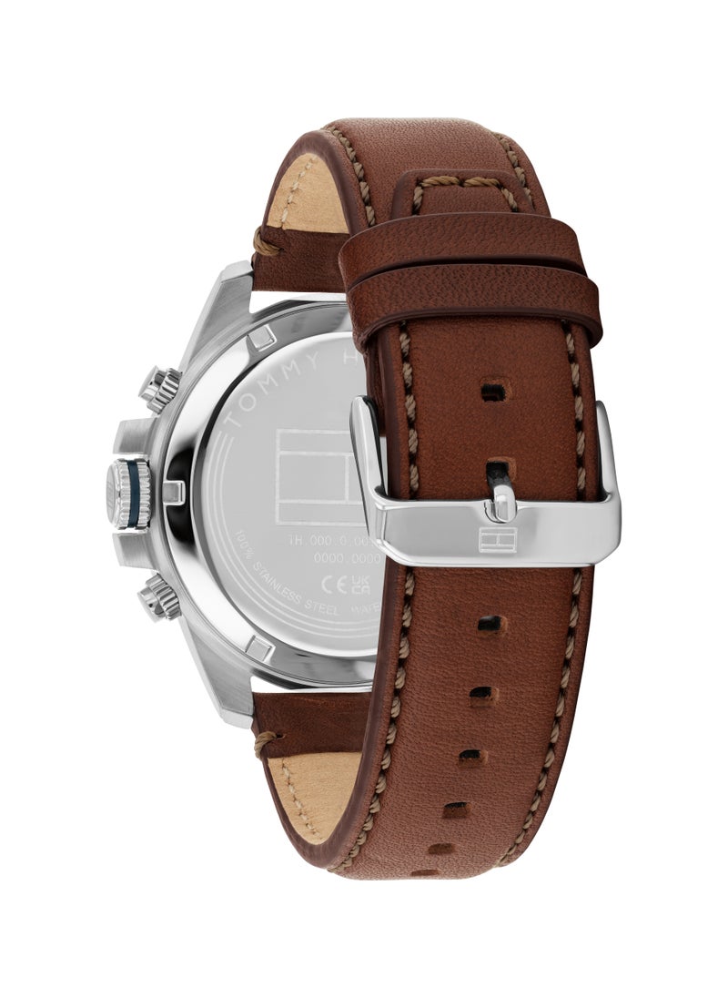 TOMMY HILFIGER Jameson Multifunction Analog Leather Strap Watch  - Image 2
