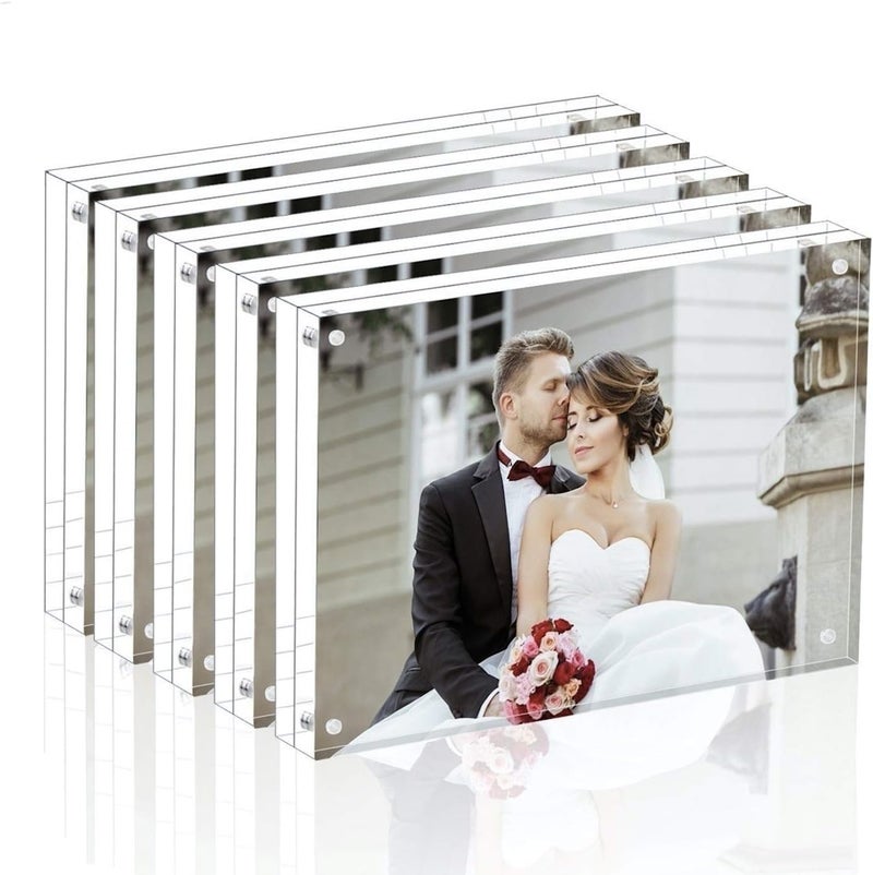 Magicool Premium Acrylic Photo Frame- Magnet Photo Frame -Double Sied Thick Desktop Frames (5x7 5 Pack) - Image 1