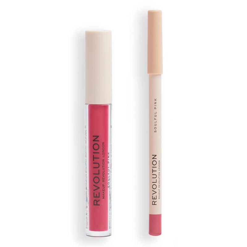 Revolution Lip Contour Matte Lipstick & Liner Duo – Soulful Pink - Image 2