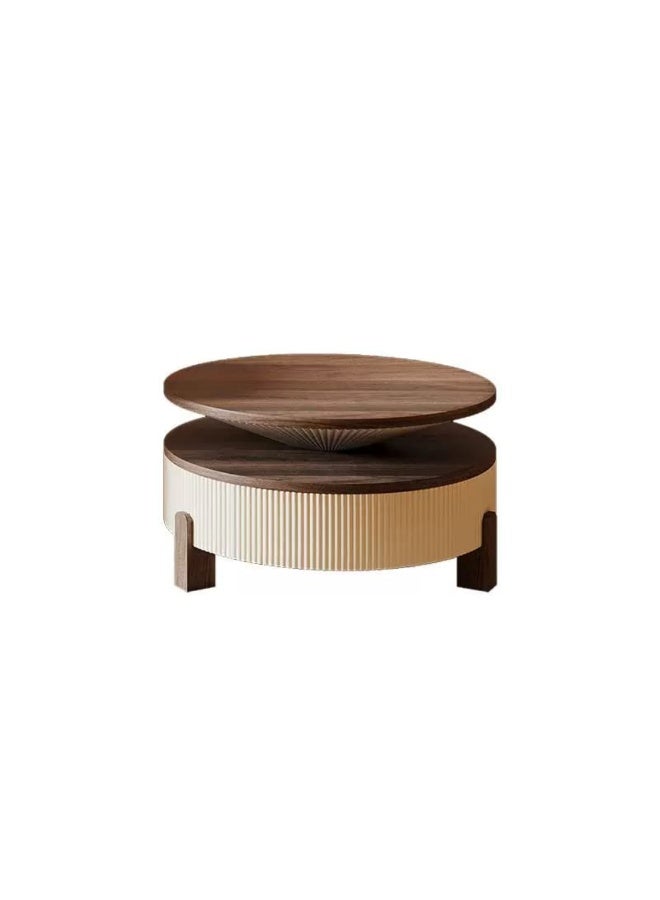 Baytonia Coffee table with round side table - white and brown - Image 3