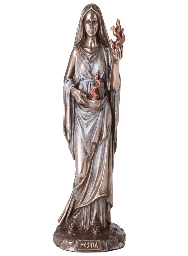 فيرونيز ديزاين تمثال هيستيا، إلهة المنزل والموقد اليونانية، من تصميم فيرونيز، بارتفاع 6 1/4 بوصة، مصنوع من الراتنج المصبوب على البارد، بلمسة نهائية برونزية. - Image 1