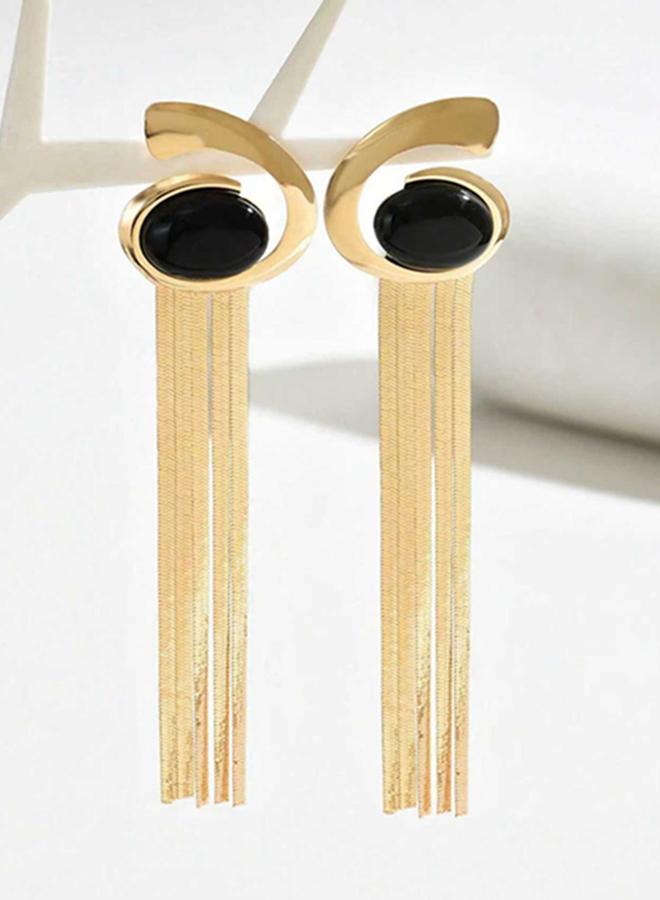 Take Two Swirl Shape Tassel Earrings - Image 3