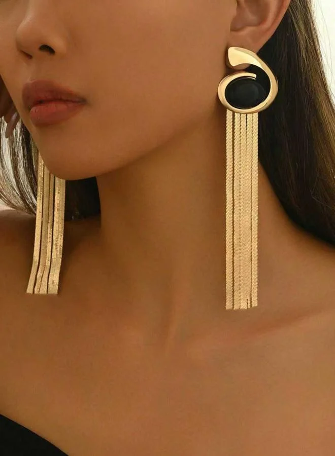 Take Two Take Two Swirl Shape Tassel Earrings