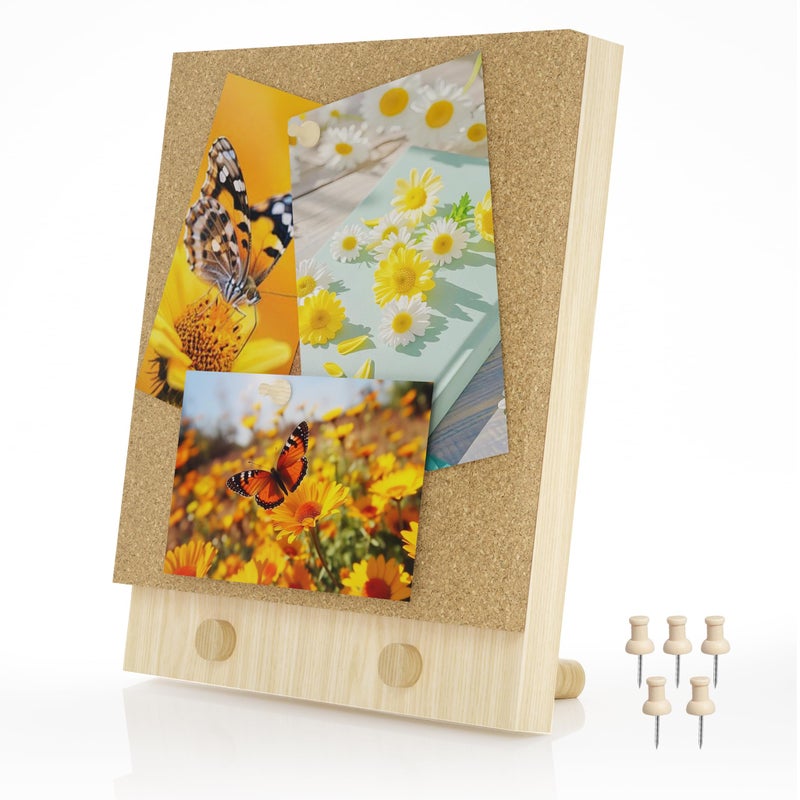 Trycooling Bulletin BoardCork Board on the DesktopSmall Mini Hanging Tack Message Memo Picture Board for Home Office School - Image 2