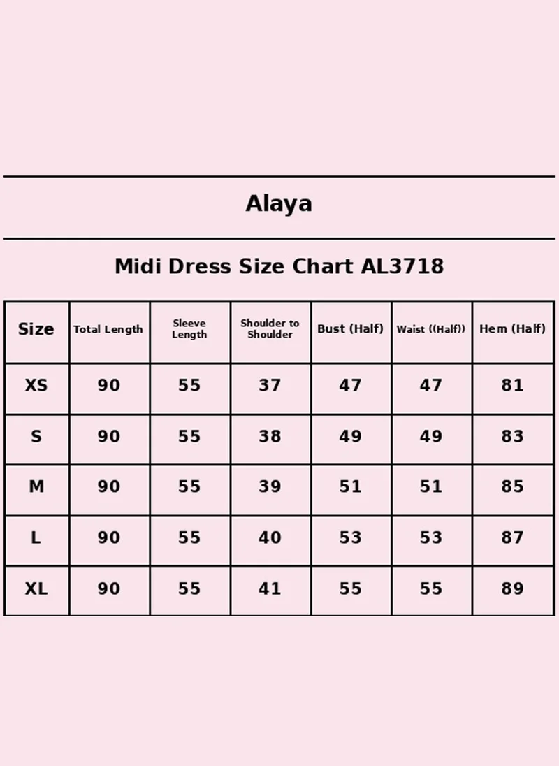 Alaya light blue and white geometric Women   Cotton Midi Dress -AL3718 for Women | Best Price UAE