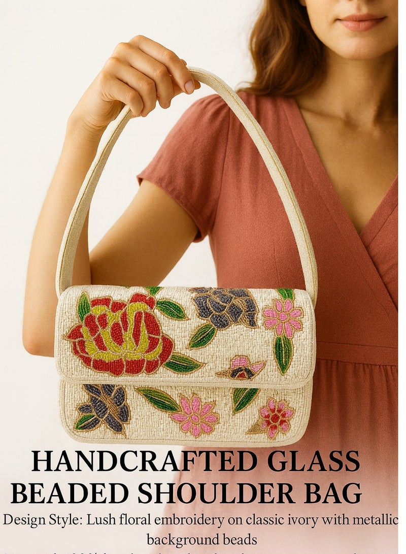 أركاد حقيبة كتف مطرزة يدوياً من أركاد – تصميم أنيق بتطريز زهري للسيدات - Image 2