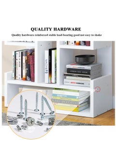 XiuWoo 8-Tier High-Capacity Free-Standing Wood Bookcase and Bookshelf Organizer, Home Office Storage Rack, Home Display Rack 39x19x100 cm White  - Image 2