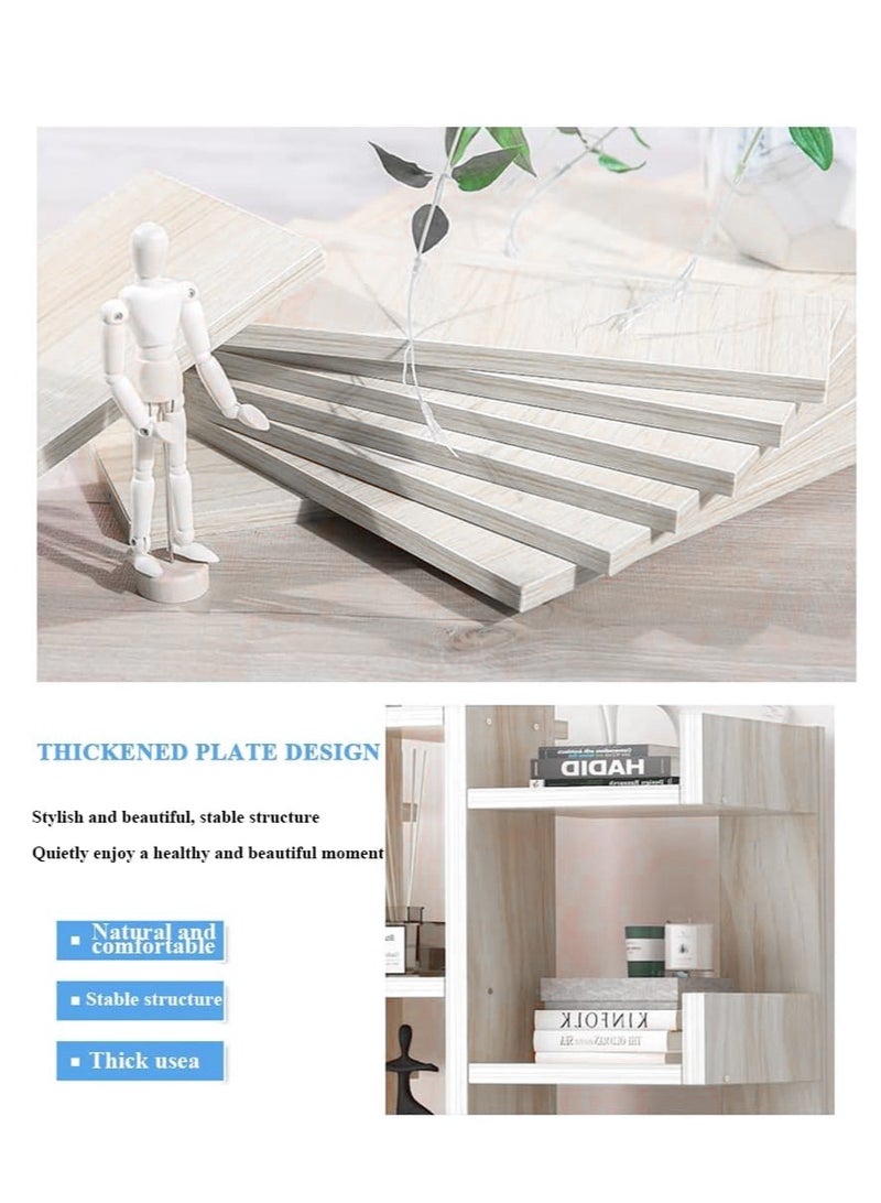 XiuWoo 8-Tier High-Capacity Free-Standing Wood Bookcase and Bookshelf Organizer, Home Office Storage Rack, Home Display Rack 39x19x100 cm White - Image 3