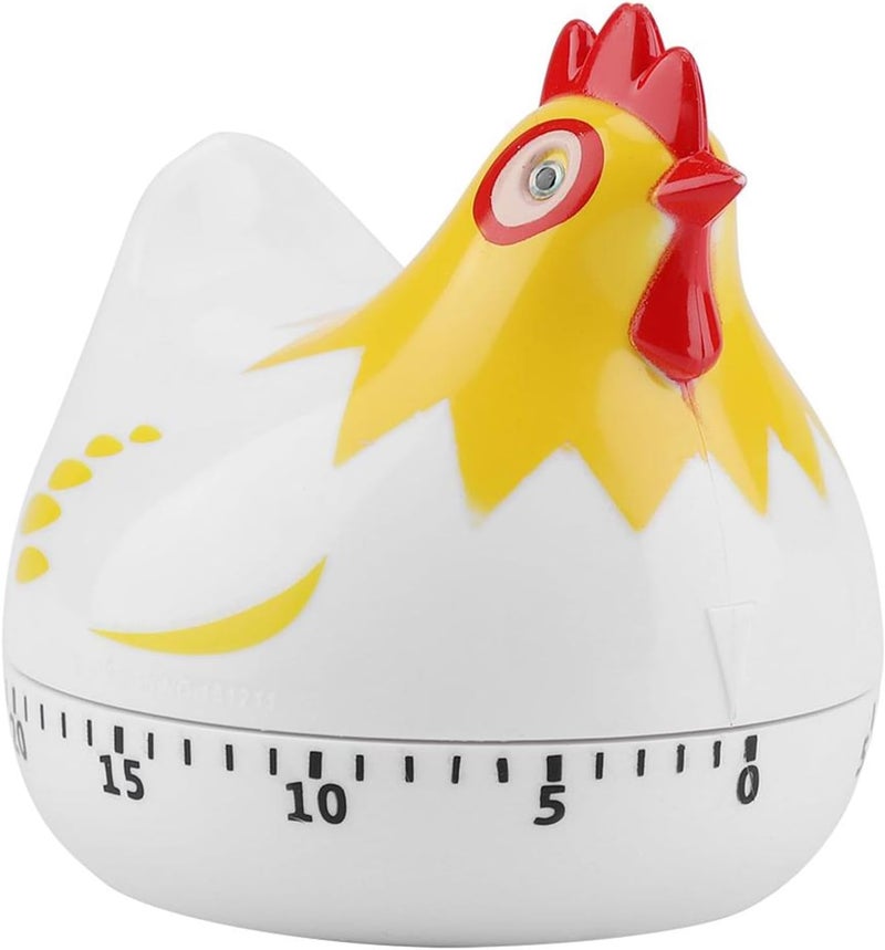 Jadeshay Kitchen Chicken Pattern Baking TimerChicken Pattern Countdown Kitchen Timer Reminder for Cooking BakingWhite - Image 1
