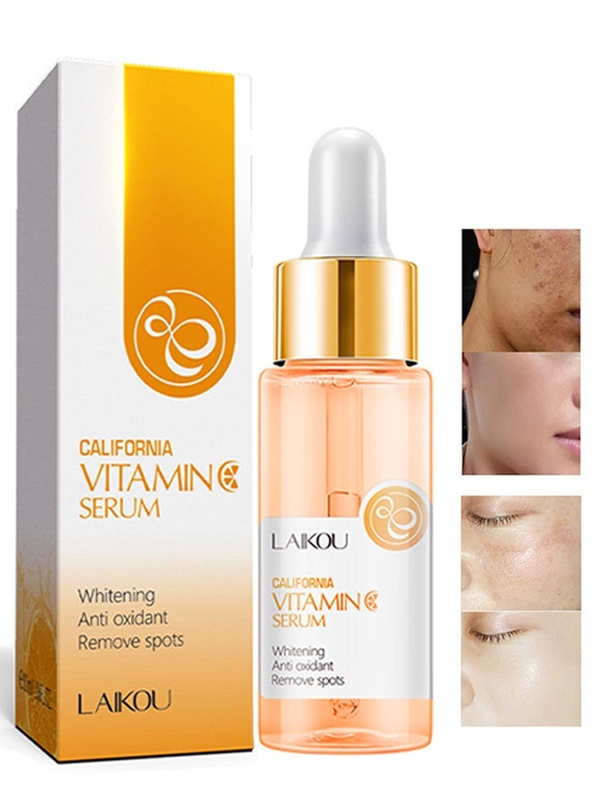 لايكو سيروم فيتامين سي من كاليفورنيا مع حمض الهيالورونيك تركيبة عضوية ثابتة للبشرة لبشرة الوجه تحسين خلاصة إزالة العيوب 17 مل - Image 1