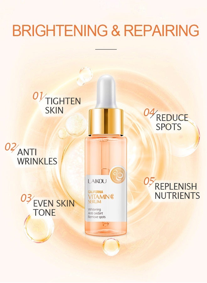 لايكو سيروم فيتامين سي من كاليفورنيا مع حمض الهيالورونيك تركيبة عضوية ثابتة للبشرة لبشرة الوجه تحسين خلاصة إزالة العيوب 17 مل - Image 3