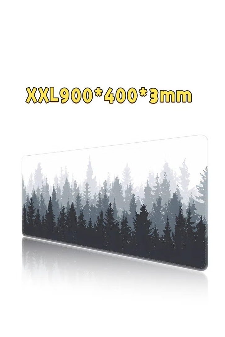 Daxiongmao Large Gaming Mouse Pad 900x400x3mm Large Desk Mat for Keyboard & Office Decor - Snow Forest
