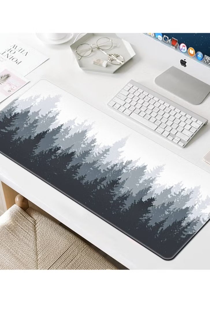 الباندا العملاقة لوحة ماوس ألعاب كبيرة 900 × 400 × 3 مم، حصيرة مكتب كبيرة للوحة المفاتيح وديكور المكتب - غابة الثلج - Image 2