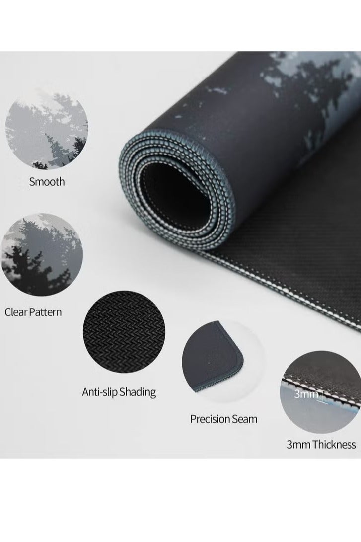 الباندا العملاقة لوحة ماوس ألعاب كبيرة 900 × 400 × 3 مم، حصيرة مكتب كبيرة للوحة المفاتيح وديكور المكتب - غابة الثلج - Image 3