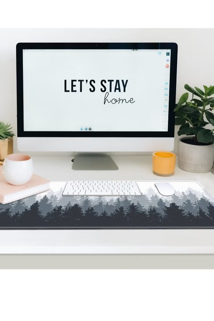 الباندا العملاقة لوحة ماوس ألعاب كبيرة 900 × 400 × 3 مم، حصيرة مكتب كبيرة للوحة المفاتيح وديكور المكتب - غابة الثلج - Image 4